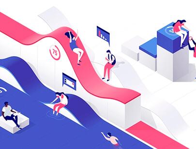 Amazing Isometric illustration styles - Data-playground-material-illustration