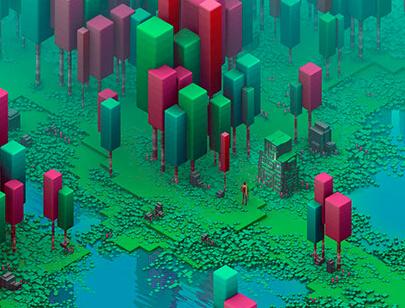 Amazing Isometric illustration styles - Isometric-Swamp