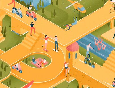 Amazing Isometric illustration styles - Leaving-your-Comfort-Zone-illustration