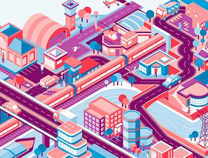 Amazing Isometric illustration styles - UVEK-isometry-website-illustration